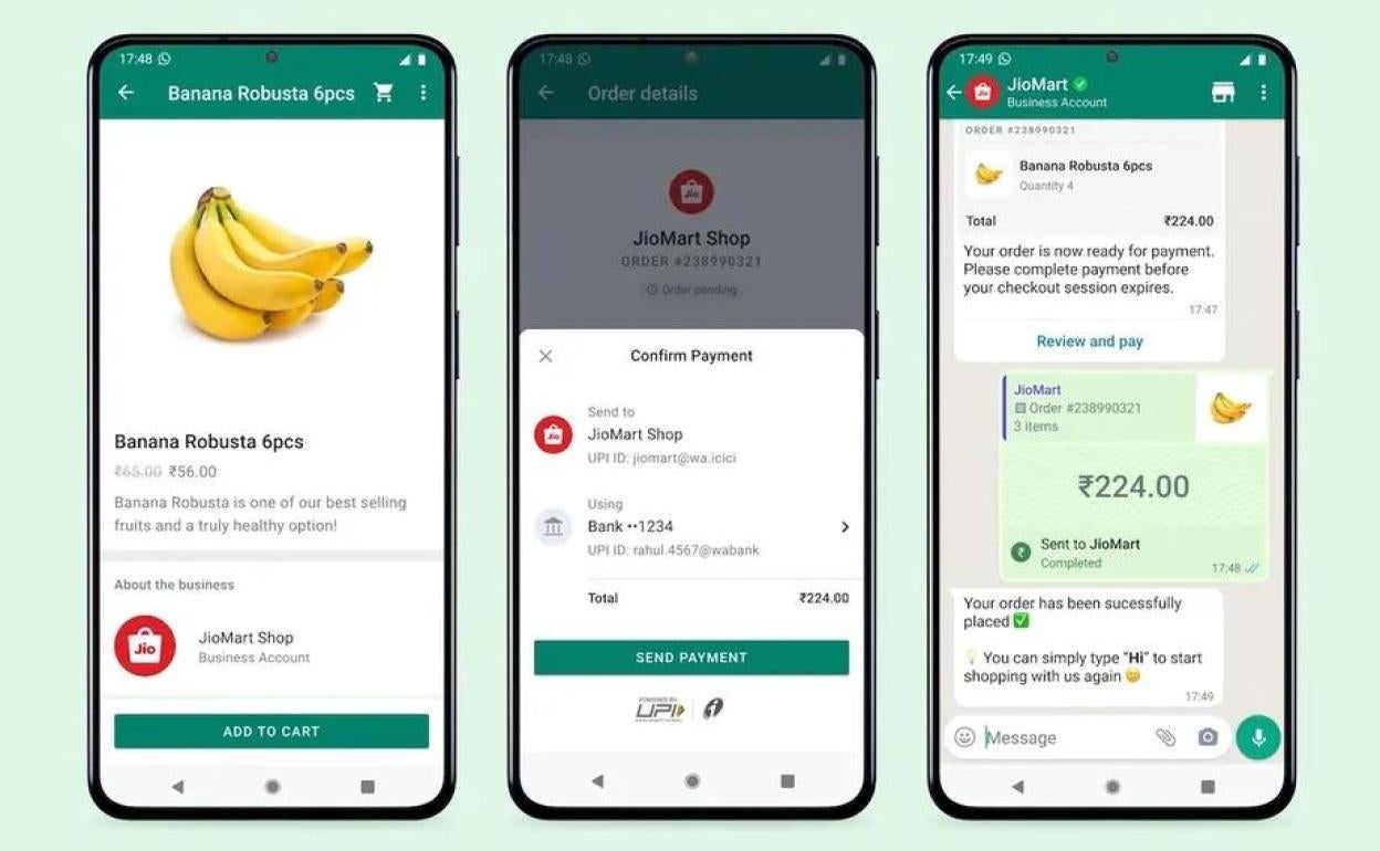 WhatsApp ya permite hacer la compra sin salir de la aplicación