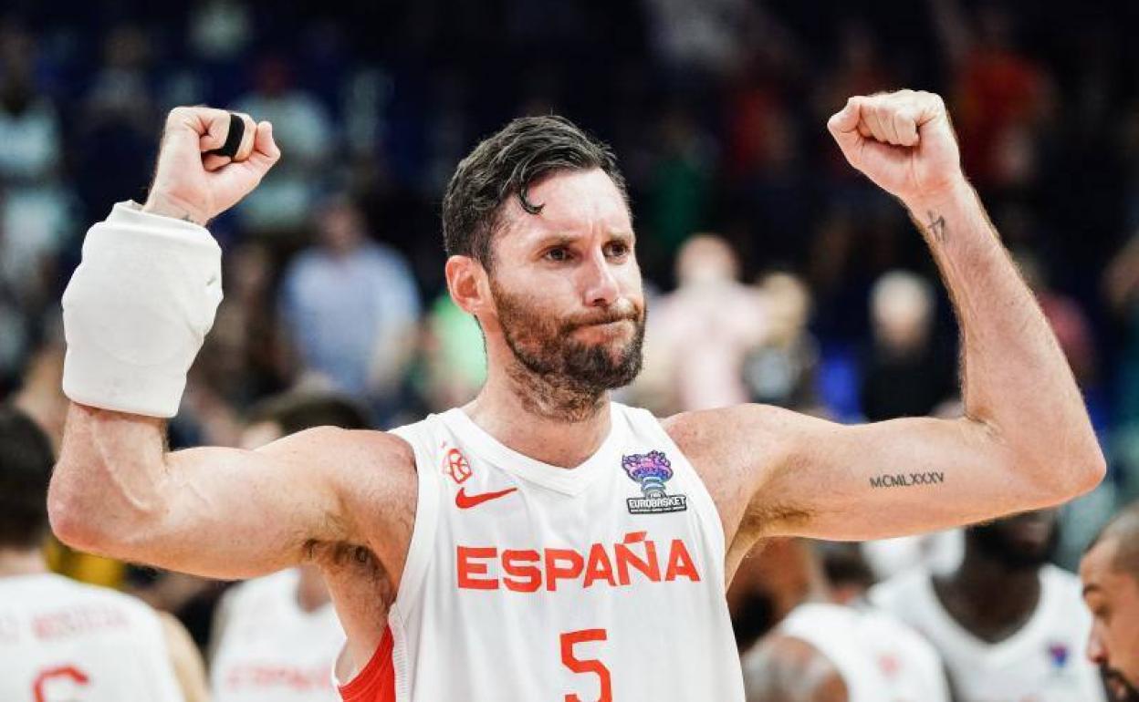 Rudy Fernández rompió a llorar tras el partido.