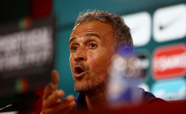 Luis Enrique, durante la rueda de prensa previa al Portugal-España.