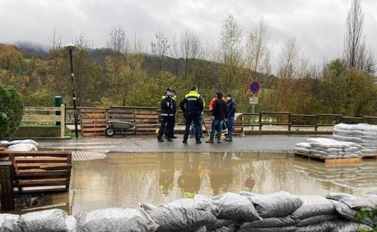 Imagen de la crecida en Aranguren en noviembre del pasado año. 