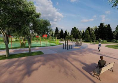 Imagen secundaria 1 - Obras en Bilbao: Arrancan las obras para una nueva zona deportiva en el parque Europa