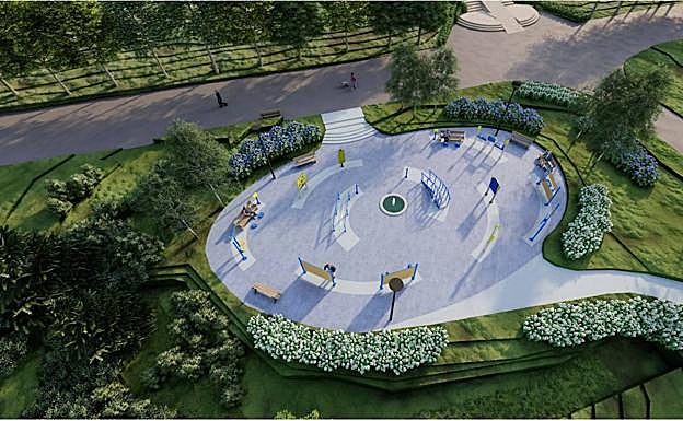 Imagen principal - Obras en Bilbao: Arrancan las obras para una nueva zona deportiva en el parque Europa