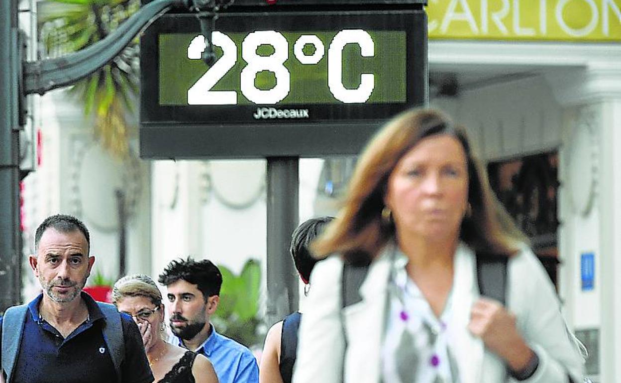 Temperatura registrada por los termómetros ayer en Bilbao. 