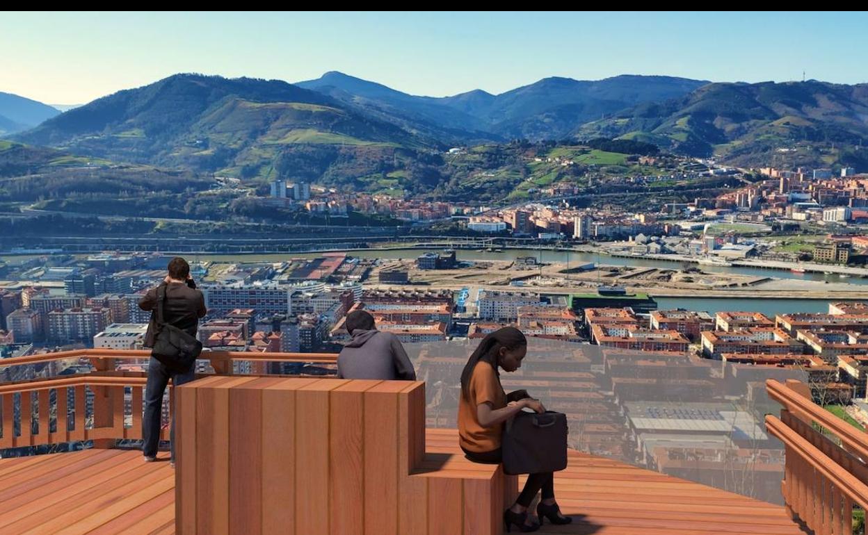 Recreación de la futura pasarela a Enekuri. 