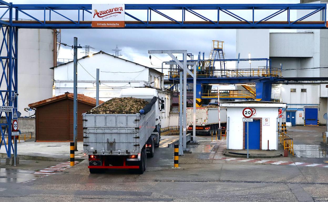 Los primeros camiones llegaron ayer a la factoría. 