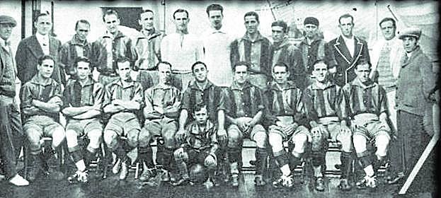 Foto del Rampla Juniors uruguayo que participó en una gira de partidos amistosos por España. 