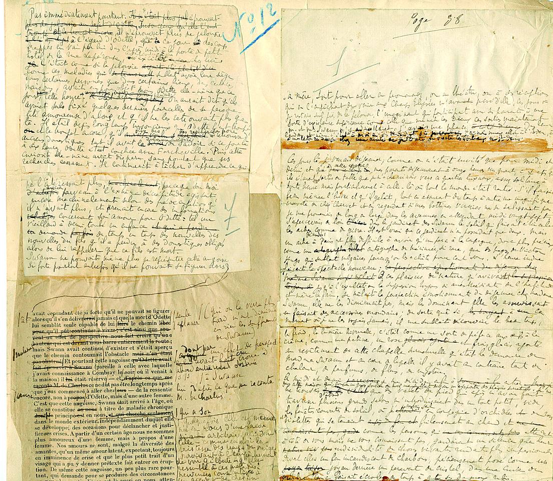El manuscrito de 'El tiempo...' está formado por hojas pegadas formando rollos.