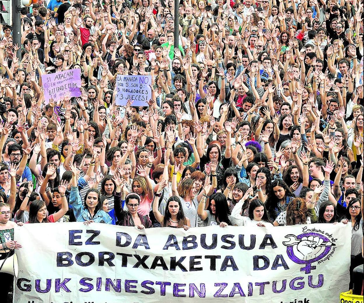 Manifestación contra las agresiones machistas tras la violación grupal de 'La Manada'. 