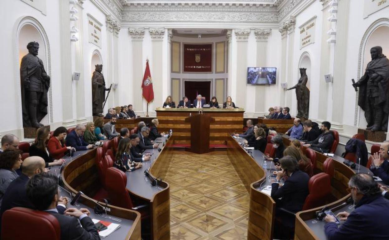 El pleno se ha celebrado este domingo en el salón de plenos del Palacio de la Provincia. 