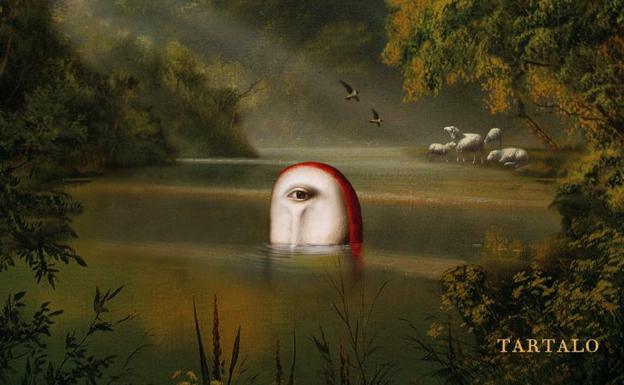Etiqueta de Tartalo, el cíclope de la mitología vasca.