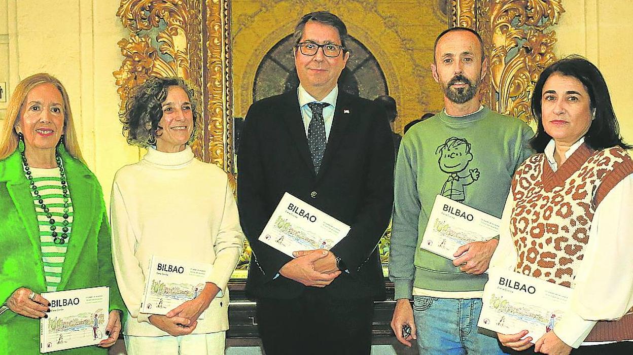 María Jesús Cava, Elena Ciordia, Gonzalo Olabarria, José Manuel Ibarra y Antonia Delgado.
