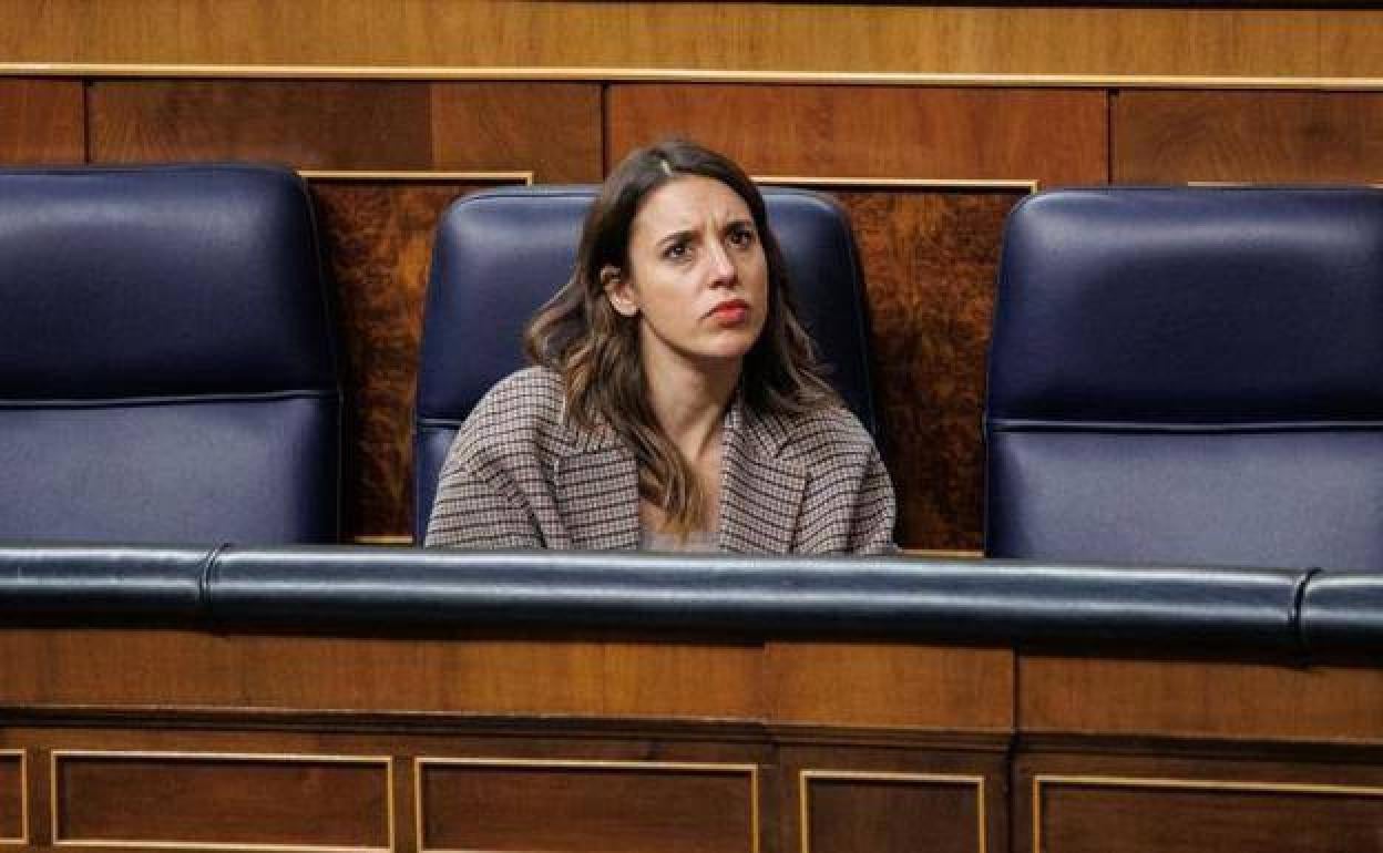 Irene Montero, ministra de Igualdad, en el Congreso de los Diputados. 