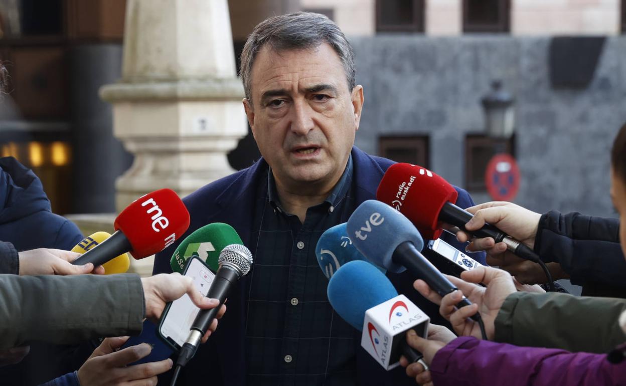 El portavoz del PNV en el Congreso, Aitor Esteban, este martes en Bilbao. 