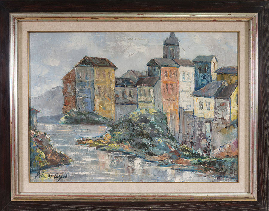 Pueblo junto a un río.