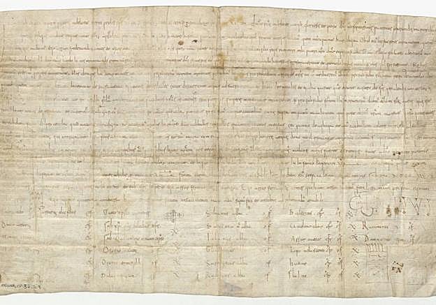 Documento falsificado por los monjes. 