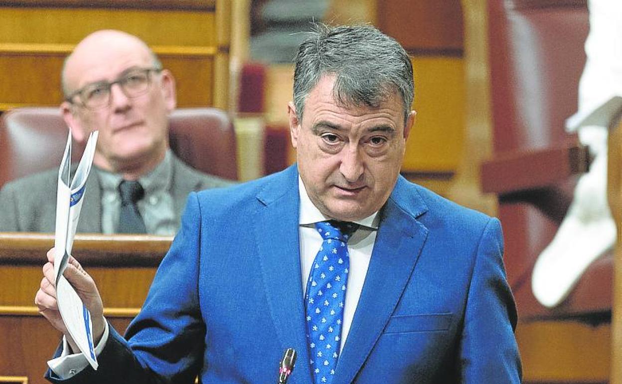 El portavoz del PNV, Aitor Esteban, en el Congreso. 