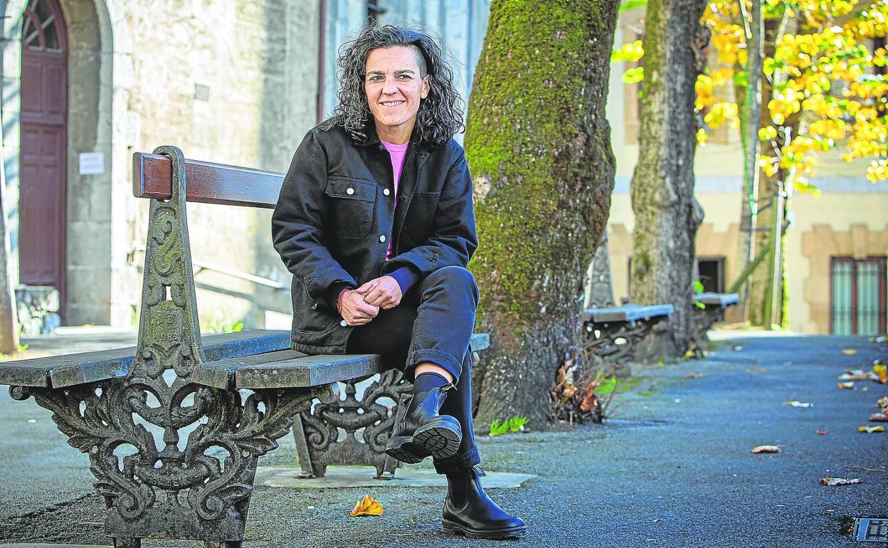 Maialen Lujanbio, este miércoles en su pueblo, Hernani. 