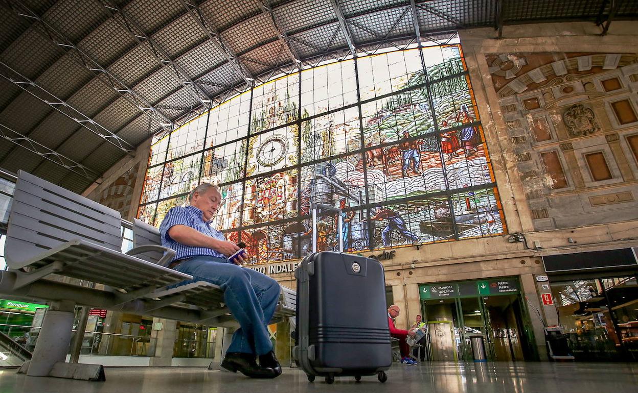 La vidriera de la estación de Abando. 