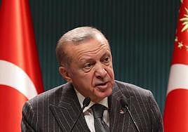El presidente turco, Recep Tayyip Erdogan, durante una intervención en Ankara.
