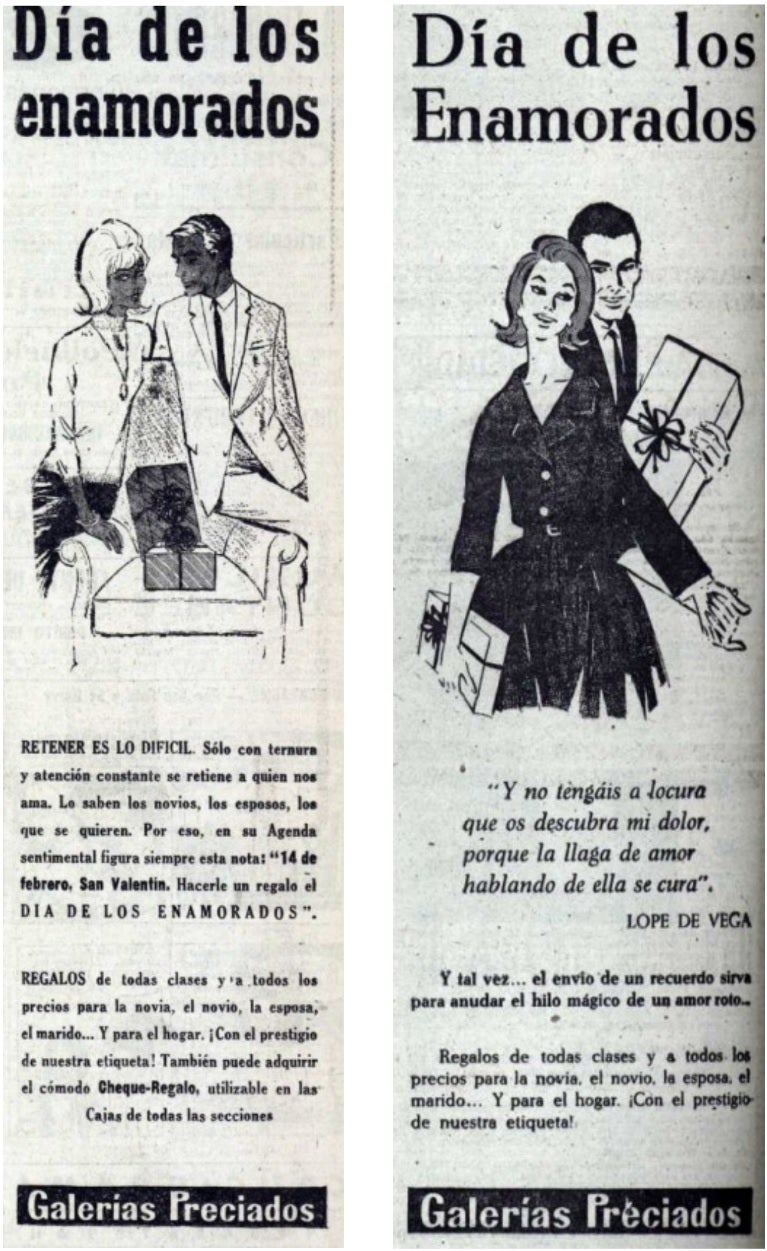 Imagen - Dos de los anuncios publicados por Galerías Preciados en EL CORREO a lo largo de los 60.