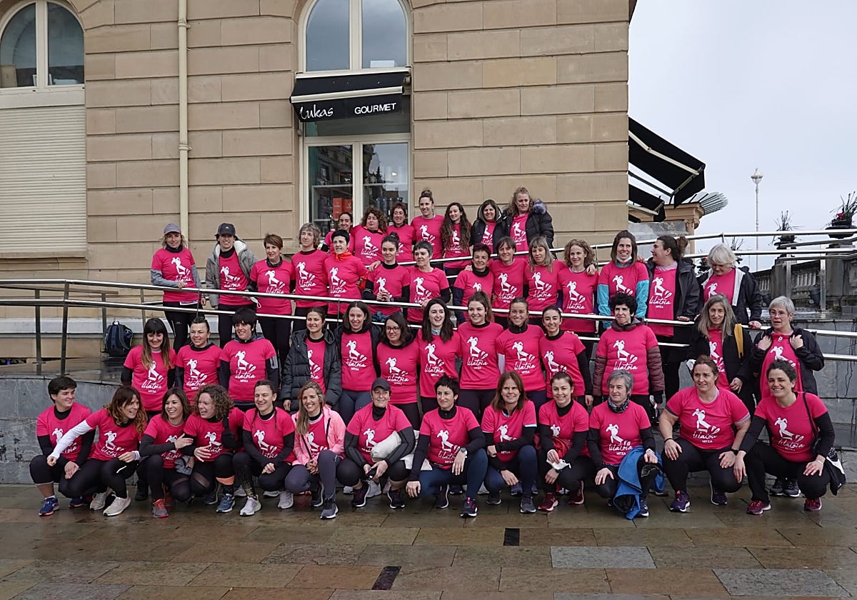 Mujeres de Ondarroa que participaron en la última edición del Lilatón.