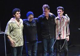 Lupano, Díaz, Malosetti y Bruera antes del bis.