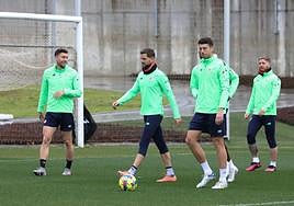 Iñigo, en el entrenamiento del pasado jueves en Lezama.
