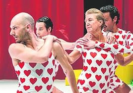 Cinco intérpretes ofrecen un espectáculo de danza contemporánea sobre los tópicos del amor.
