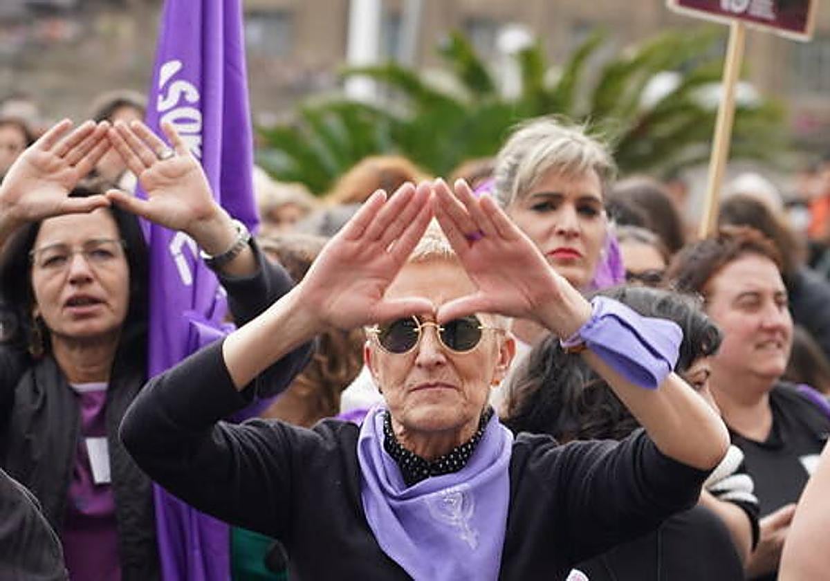 Mujeres en la manifestación feminista del 8 de marzo.