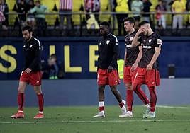 Lekue, Williams, Vesga y Paredes se retiran decepcionados con el resultado.