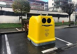 Vista de un contenedor de plástico en Arrigorriaga