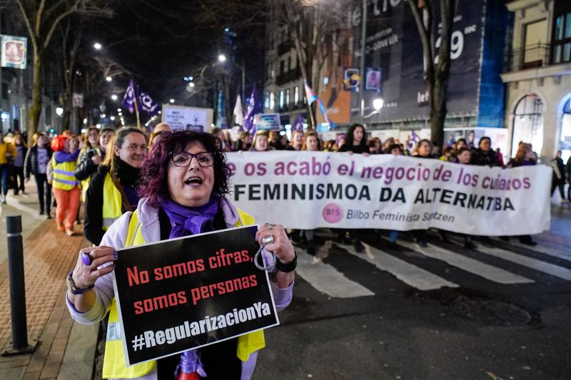 La manifestación por el 8-M en Bilbao
