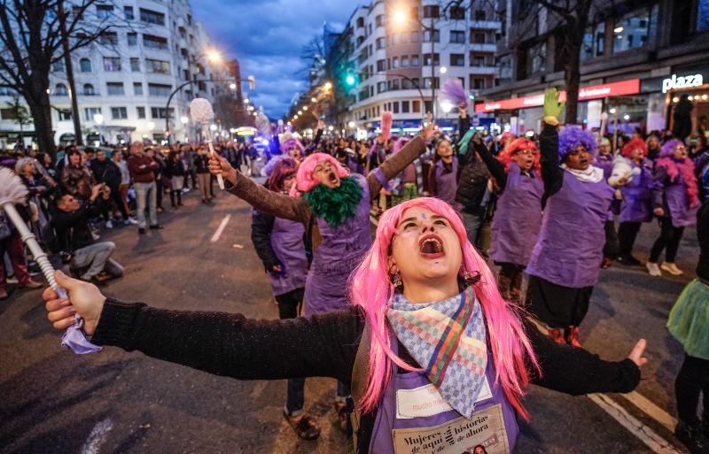 La manifestación por el 8-M en Bilbao
