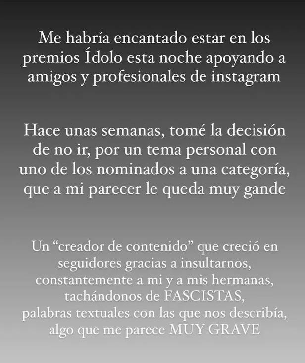 Primera parte de la 'story' de Marta Pombo en Instagram.