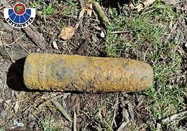 La Ertzaintza retira un proyectil de la Guerra Civil en Legutio