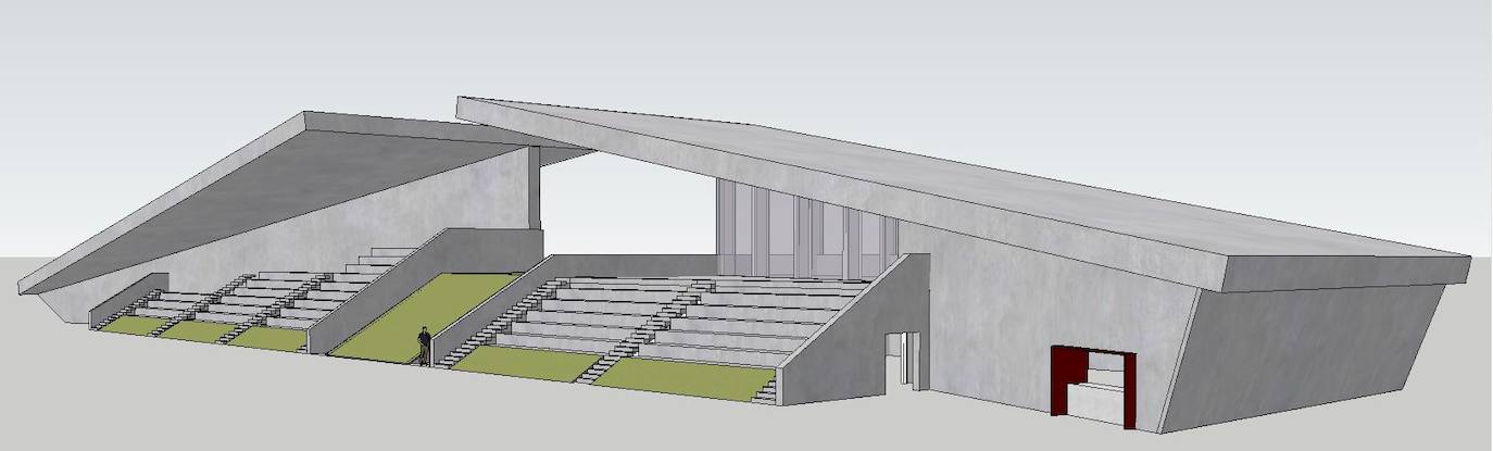 Proyección del nuevo edificio del campo de rugby de Rekalde