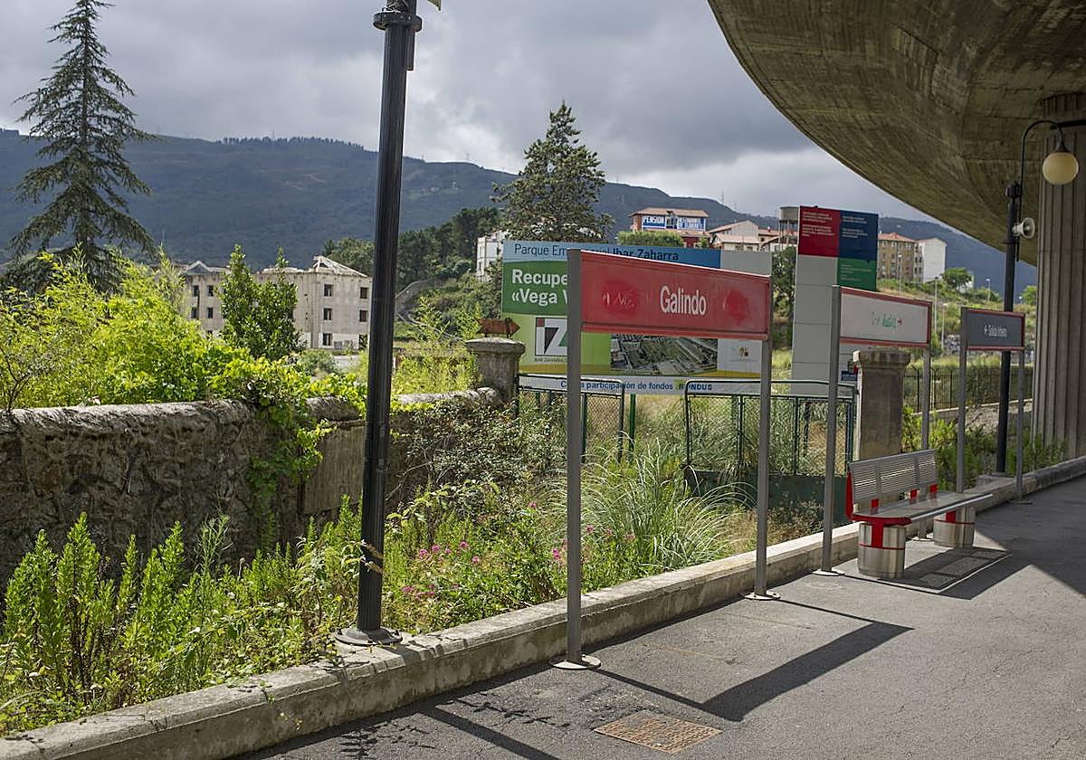 Vista de la estación de Galindo, en Sestao