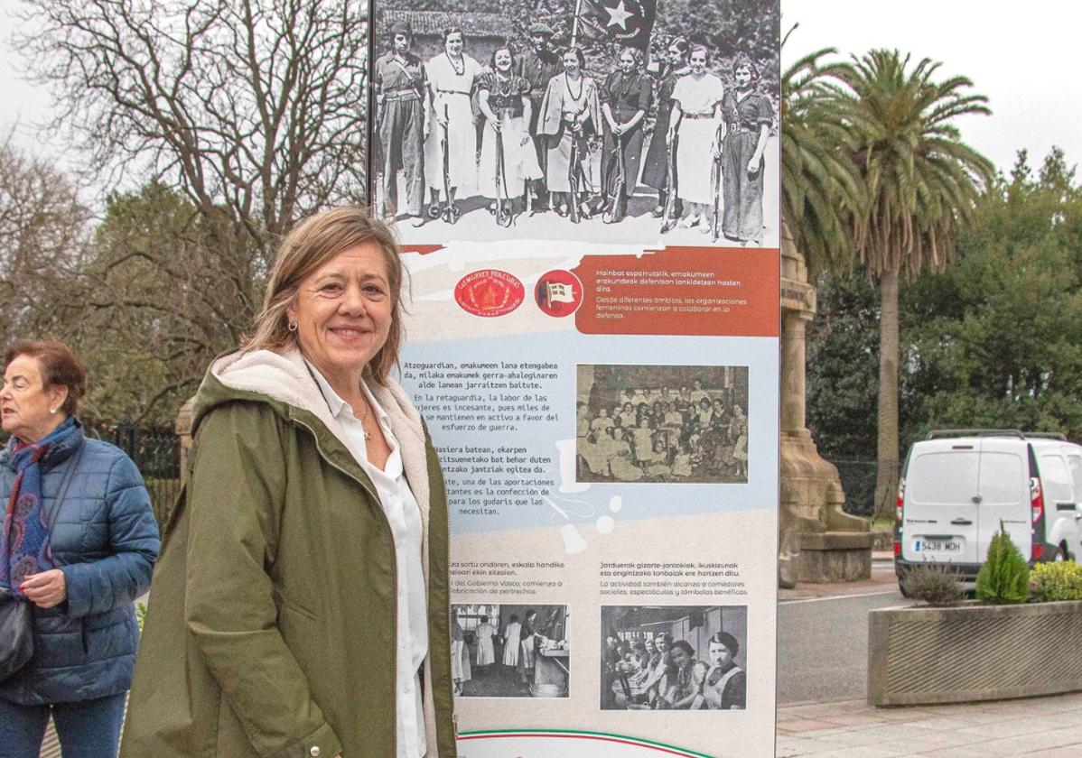 Anabel Landa, alcaldesa jeltzale, durante un acto a favor de la mujer.