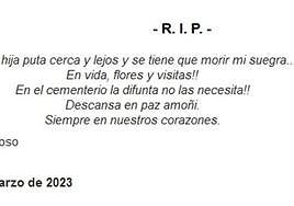 Esquela publicada hoy en el Diario Vasco.