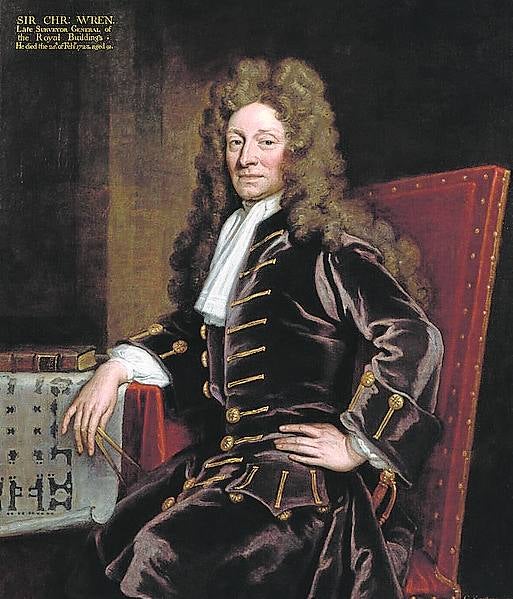 Imagen - Christopher Wren en un retrato de Kneller.