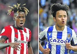 Nico Williams y Take Kubo han marcado gol este fin de semana; el rojiblanco al Espanyol y el nipón al Getafe.