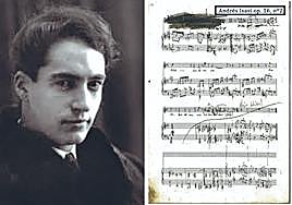 Andrés Isasi (Bilbao, 1890. Getxo, 1940) y la partitura que estaba en el Conservatorio de Getxo.