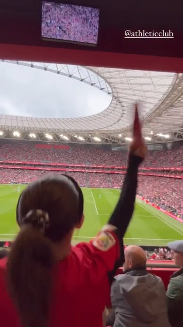 Sofía Otero celebra uno de los goles del Athletic a la Real