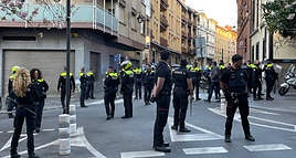 El amplio dispositivo policial desplegado en Aldabe.