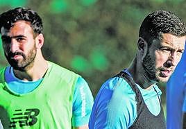 Balenziaga y De Marcos, en un entrenamiento de la pasada temporada en Lezama.