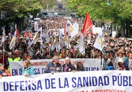 Miles de personas se manifiestan hoy en Bilbao.