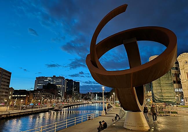 Ejemplo de fotografía al caer la tarde en Bilbao.