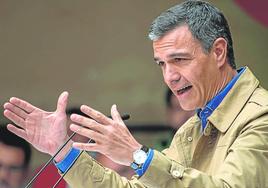 Pedro Sánchez, durante un acto en Úbeda.