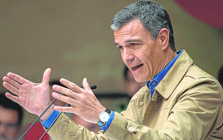 Pedro Sánchez, durante un acto en Úbeda.