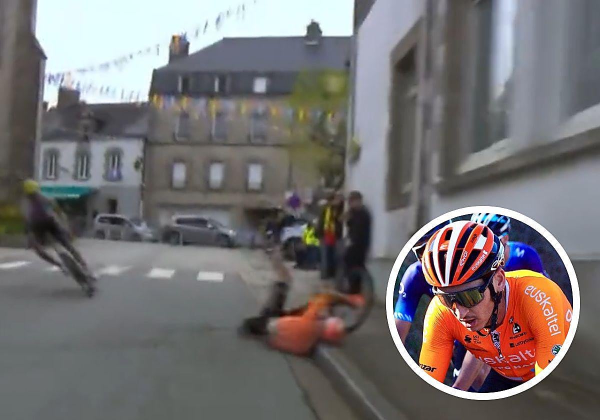 Espectacular caída de Antonio Soto, del Euskaltel, en la Coupe de France